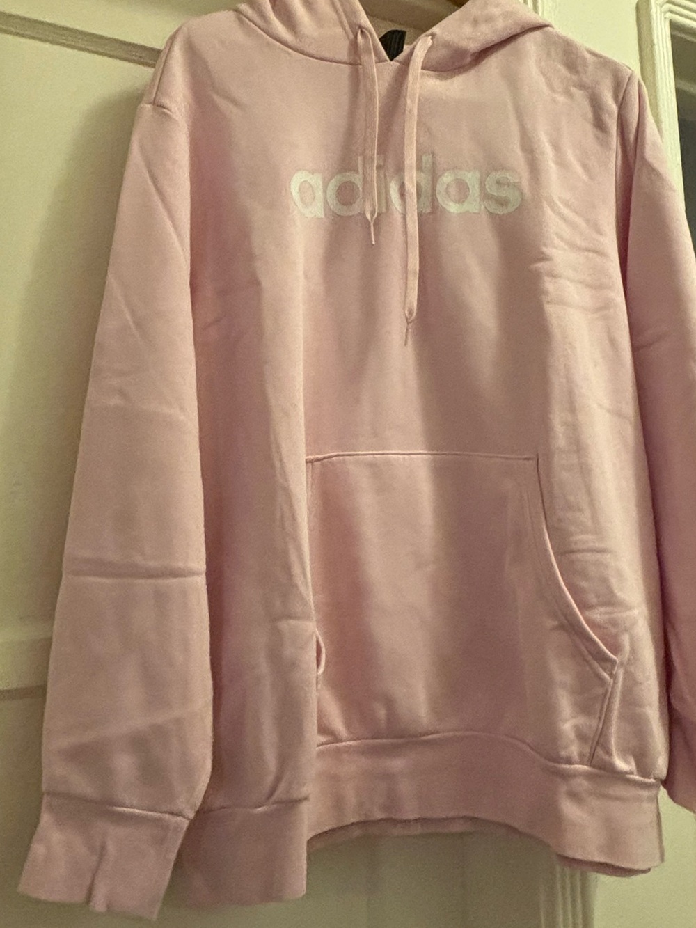 adidas Light Pink Logo Pullover Hoodie